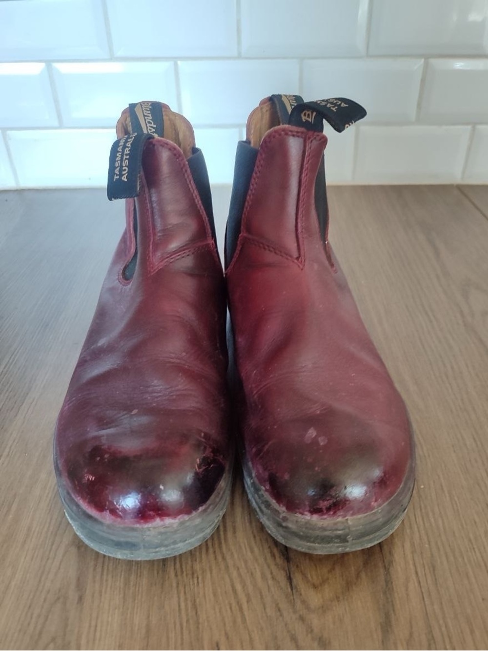 Blundstone Shiraz Red Burgundy Leather Chelsea Boots